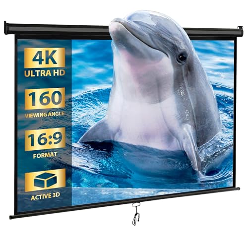 SUPER DEAL 80'' 16:9 HD Projection Screen Foldable Anti-Crease Portable Projector Movie Screen...
