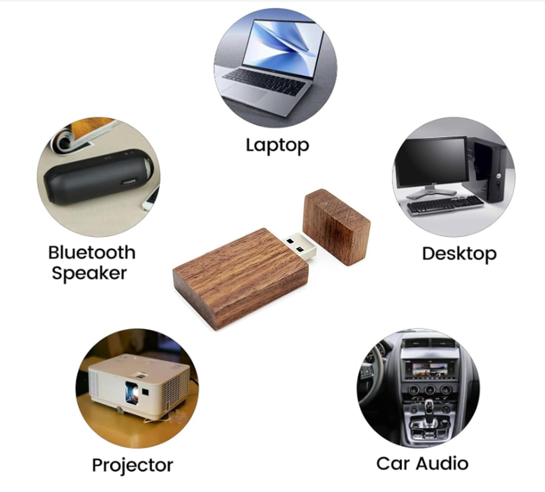 10 unidades USB 2.0 de 2GB, unidades flash a granel Anloter de madera USB Flash Drive Pack de memoria de nogal para almacenamiento de fecha de alta velocidad 2.0 (2 GB, 10 unidades de madera de nogal)