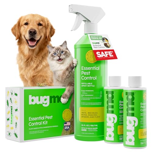 BugMD Bed Bug Spray, Roach & Ant Killer, Indoor Cockroach Treatment, Pet Safe Plant-Based Pest Control for Home, Kills Spiders Fleas Mites, 64 oz Kit
