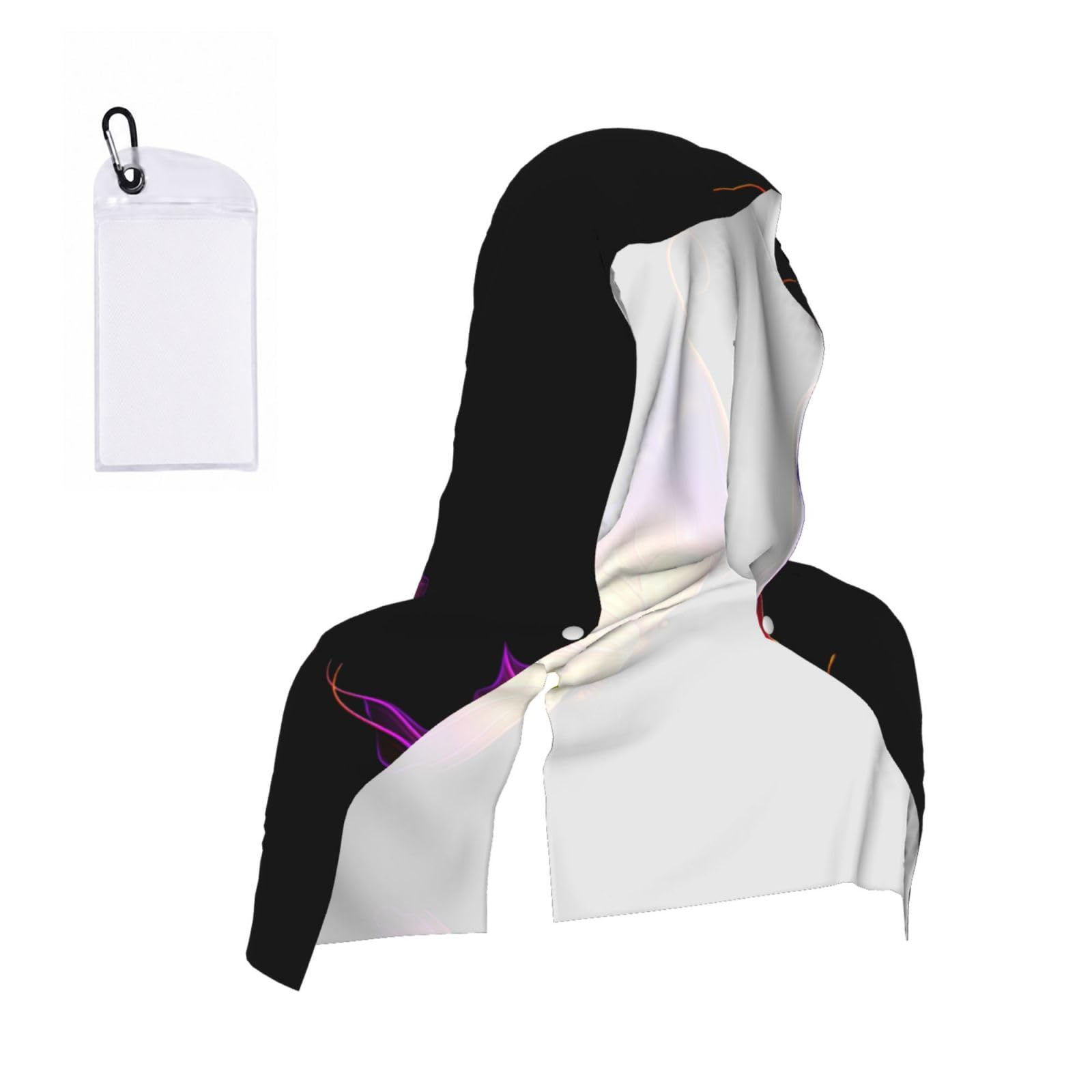 EZDLOWVBA Purple Butterfly Print 2 Pack Cooling Hoodie Towels,Sports Headscarf, Neck Wrap Scarf,Breathable Cooling Towel For Neck And Face, Travel, Swimming, Training