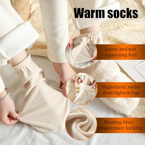 Image of MIUPOO Double Pocket Waist Abdomen Back Warmer,Warm Knee Pads with Pockets,Warm Socks,Stretchy Thermal Waistband Knee Pads and Socks Set of 3 Unisex Winter Cold.