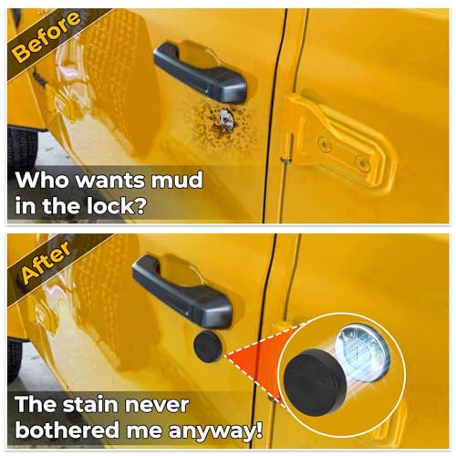 Image of CALBEAU Strong Magnet Keyhole Covers Compatible with 2018-2026 Jeep Wrangler JL and Gladiator JT Front Door, Door Lock Covers for Keyhole Protection (Star)