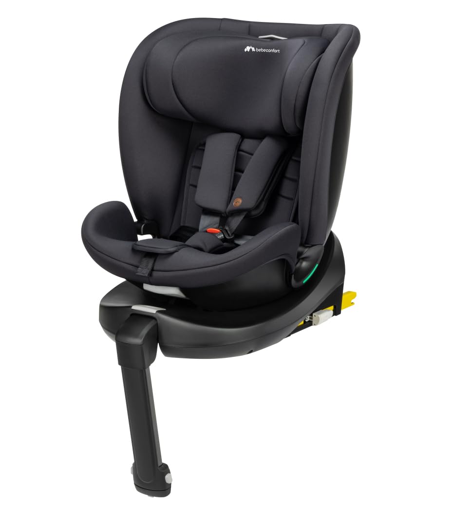Bebeconfort Artemis 360 i-Size, Autositz 360 drehbar, 0–12 Jahre, 40–150cm, ISOFIX Kindersitz, Stützbein-Installation, 360-Grad-Drehung, 8 Liegepositionen, 12 Kopfstützenpositionen, Mineral Black