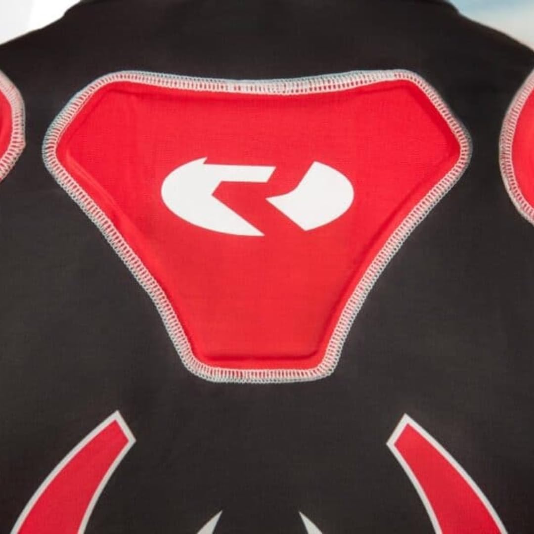 Hombrera de Rugby Profesional para Hombres - Hombrera Rugby Vulcano – Protección de Rugby Acolchada - Categorías Masculinas - Modelo Vulcano Rojo/Negro