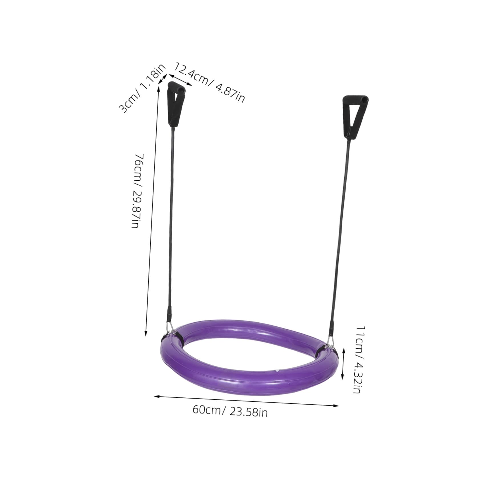 Base per Palla Yoga Antiscivolo 60cm in PVC Porpora | Anello Fisso con Maniglia, Struttura Ispessita, Supporto Stabile per Pratica Domestica e Attività Outdoor