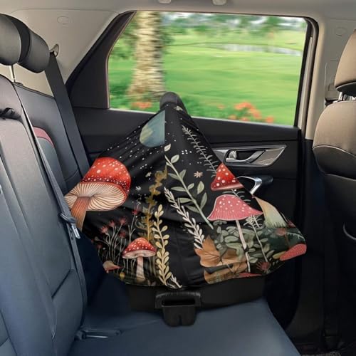 Image of Youngerbaby Mushroom Nursing Cover Carseat Canopy Car Seat Covers for Babies Mom Breastfeeding Scarf Infant Multi Use Cover for Baby Stroller Shopping Cart Feeding High Chair