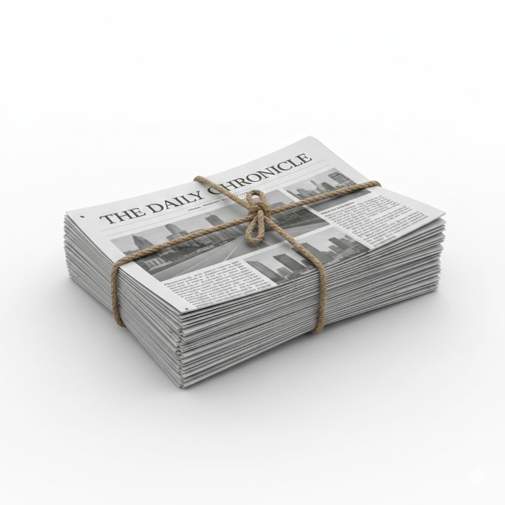 Old Newspapers for Packing, Cleaning, Crafting, Gardening, Pet Bedding, Fire Kindling, Historical Value (1kg, White)