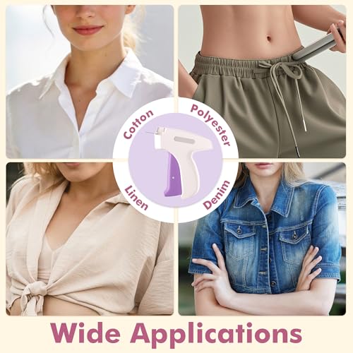 Image of Stitch Gun for Clothes, Tagging Gun, Quick Clothing Fixer, White | 5000 Fasteners, 0.04 inch Fine Needle, 6 Needles, Portable, Handheld, Compact, Lightweight, Easy to Use, Versatility, Durable