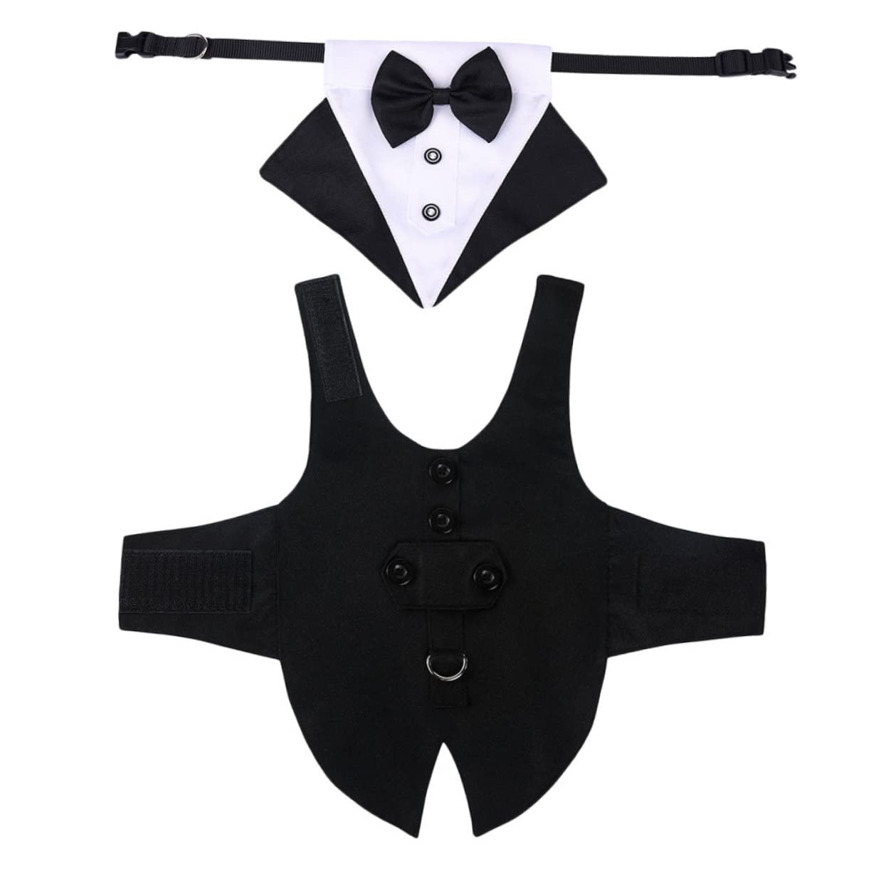 Costume pour chien avec nœud et bandana de mariage - Ensemble de vêtements formels pour animaux