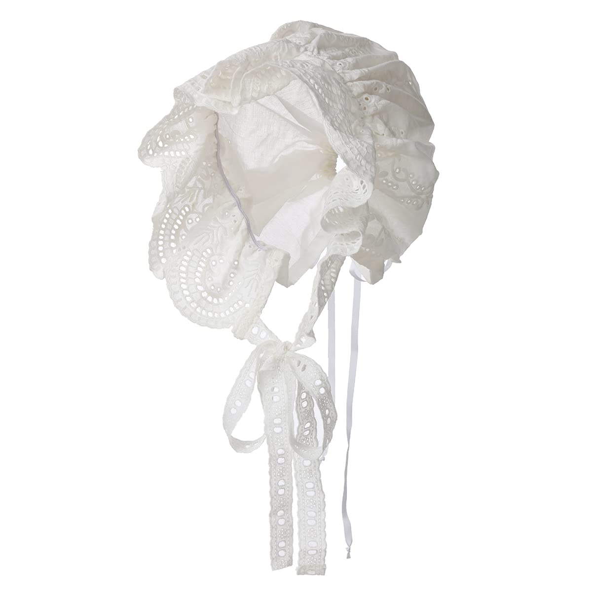 GRACEART Victorian Mob Cap Medieval Maid Bonnet Hat Women Costume Accessory for Fancy Dress (99.99% Cotton)