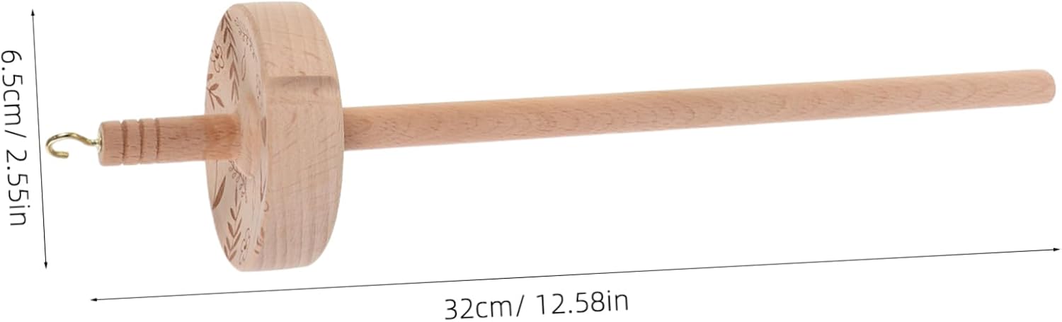 COHEALI 1 Set Drop Spindle Top with Wool Strip Wooden Spinning Tool for Beginners Professionals Portable Durable and Efficient Yarn Making