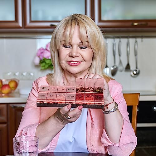 Image of COLORWING AM PM Extra Large Pill Organizer, XL 7 Day Pill Organizer 2 Times a Day, Weekly Daily Pill Case, Day Night Oversized Medicine Box, Vitamin Holder, Big Pill Container (Pink) | Easy-Open,High-Capacity,Easy-Open,Senior-Friendly,AM /PM,Weekly-Tracking,BPA-Free,Long-Lasting