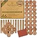 Teneola 46 unidades de anillos y varillas de madera de cedro, protección contra polillas para armario, antipolillas, ideal para perchas, cajones y compartimentos con papel de lija