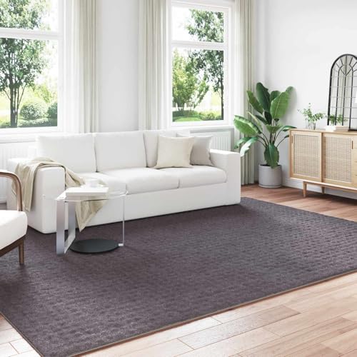 Tapis en polyester anthracite 340x240cm lavable SIROLO