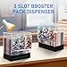 CHEPULA 3-Slot Booster Pack Dispenser, Card Dispenser Storage, Acrylic Booster Box for Trading Card/Sports Booster Packs (4mm Thick)