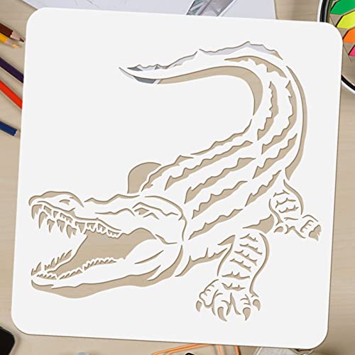 FINGERINSPIRE Crocodile Stencil 30x30cm Reusable Animal Crocodile Painting Template DIY Craft Stencil for Painting on Wood Floor - Image 3