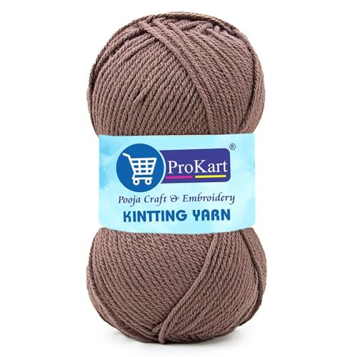 Image of ProKart Premium Woolen 4 Ply Hand Knitting Wool Yarn | Fine Weight Soft Yarn for Sweater, Scarf, Hat, Baby Clothes, Purse, Gift Bags & DIY Craft Accessories (Light Wine, 100gms x 1 Pack) - PRO23