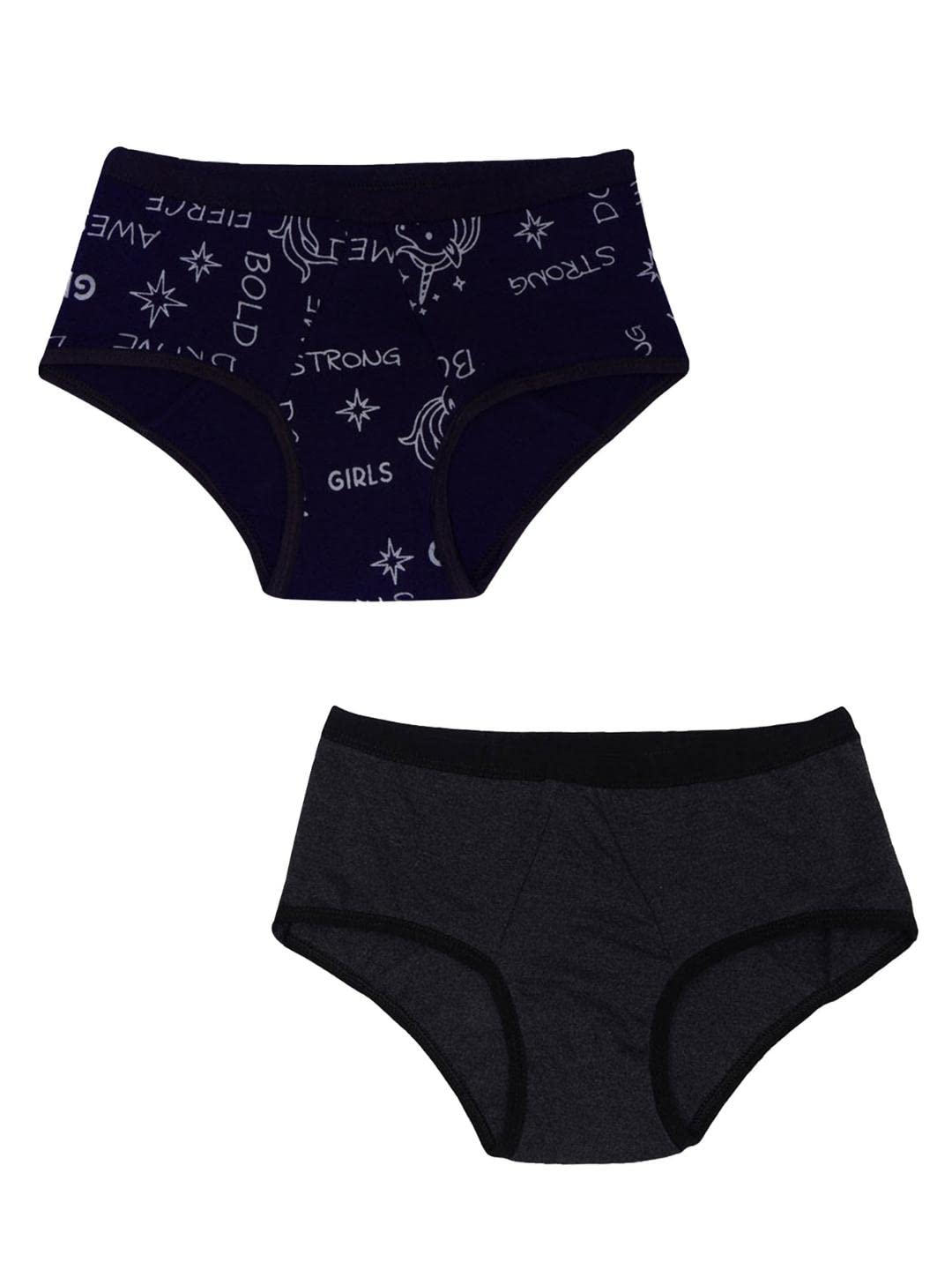 DChicaCotton Period Panties No Pad Required Anti Microbial, Menstrual Underwear|Period Panty Briefs For Women & Girls Easy To Wash, Leak Proof, Reusable & Absorbent (2 Pcs) Multicolour, Medium