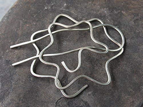 Wave Plain Hammered Bun Holder Clip with Fork Metal Jewelry Hair Accessories women gift image 3
