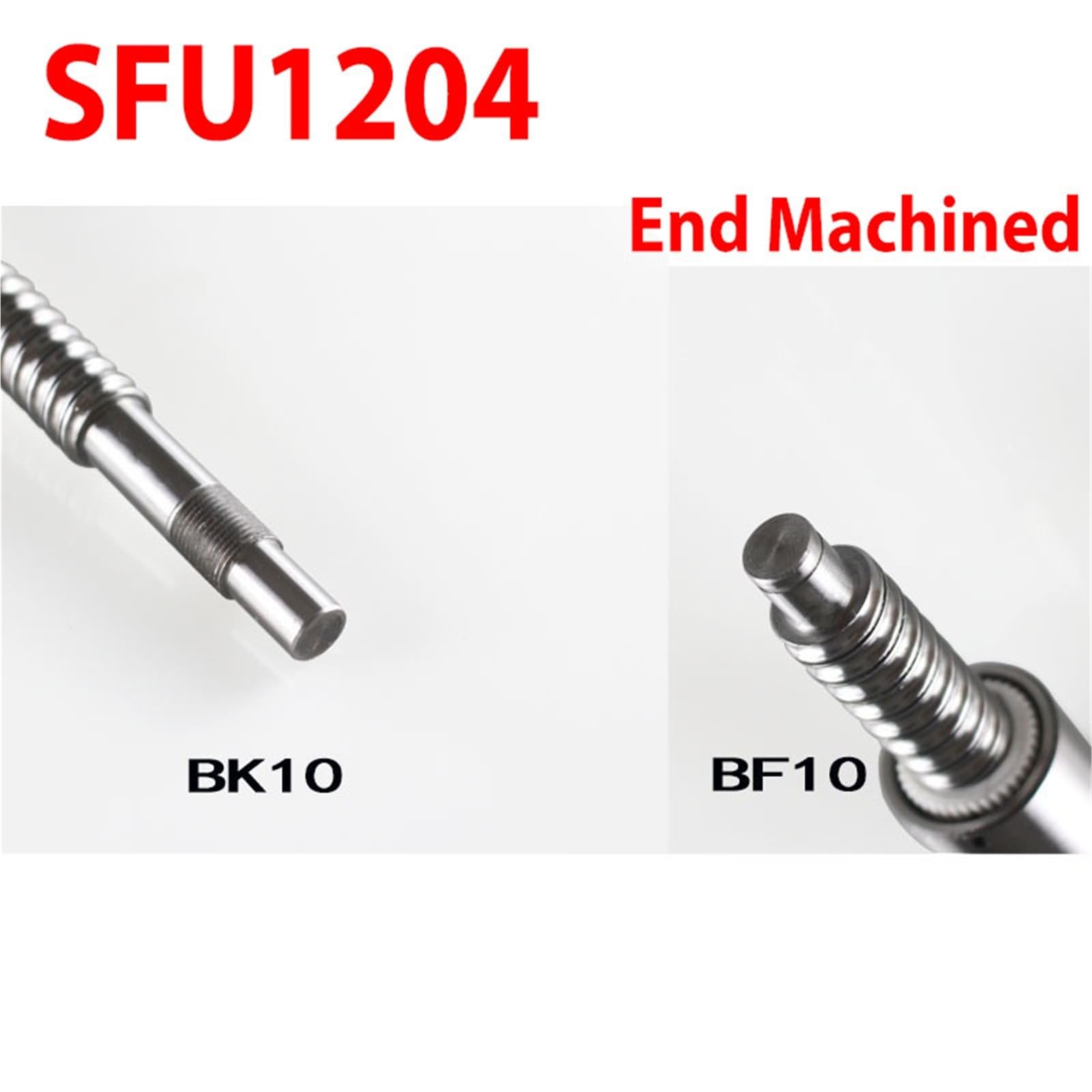 GTPBAO BK10 BF10 Końcówka obrabiana RM1204 Średnica 12 mm Skok 4 mm C7 Gwint prawy SFU1204 Śruba kulowa z nakrętką kulową 22 mm Ruch (220 mm)