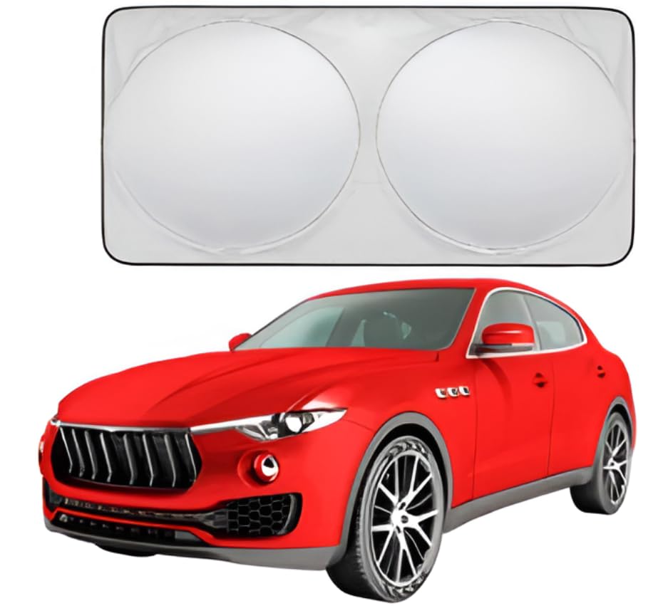 N.K.R Foldable Car Windshield Sunshade,Car Windshield Sun Shade,Sun Heat Protection,Blocks UV Rays Sun Visor Protector,63L x 127W centimeters