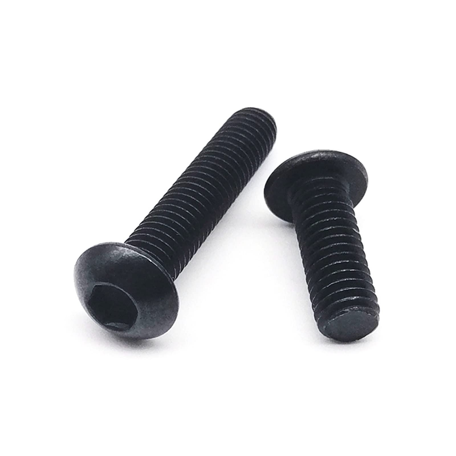 SimoLL 10/50pcs M1.6 M2 M2.5 M3 M4 M5 M6 M8 Black Grade 10.9 Steel ISO7380 Hexagon Hex Socket Head Button Mushroom Allen Bolt Screw (Color : 14mm_M4 (10pcs))