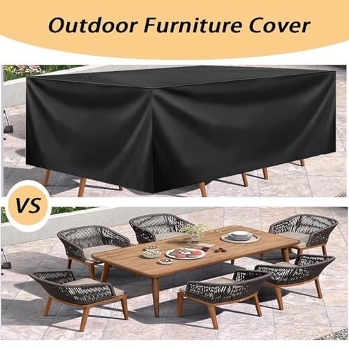 Housse salon de jardin imperméable grande taille bâche table terrasse - 4