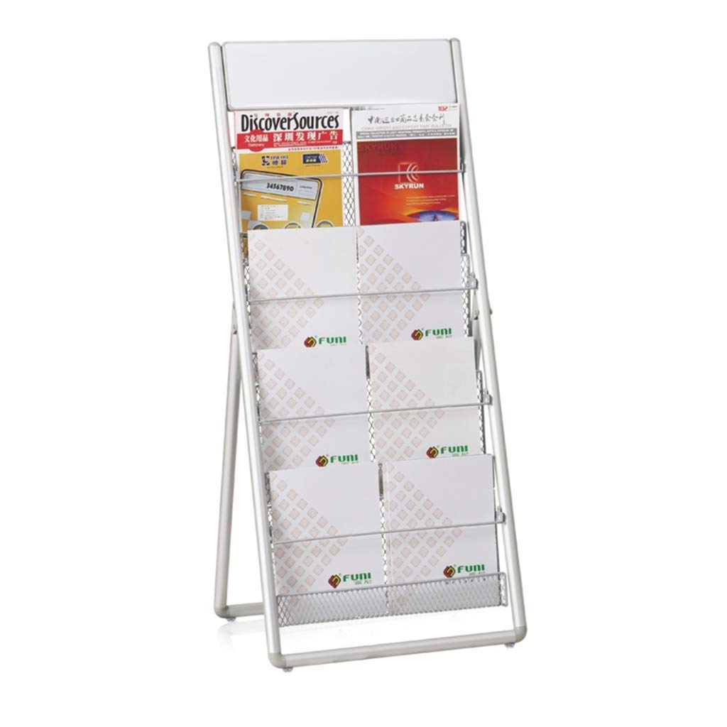 LPYMXFloor magazine rack 4-layer folding floor display stand Vertical wire mesh magazine rack Floor-standing newspaper rack/data rack Display stand
