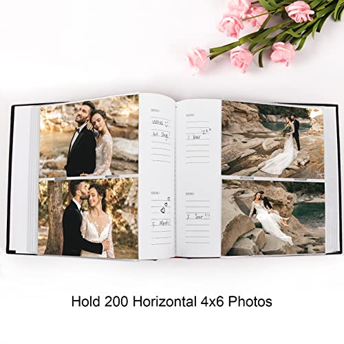 Vienrose ZXCY200-BLUE Photo Album 4X6 200 Photos Linen Frame Cover With Memo Areas Photobook Large Capacity Slip-In Pictures Book thumb #5