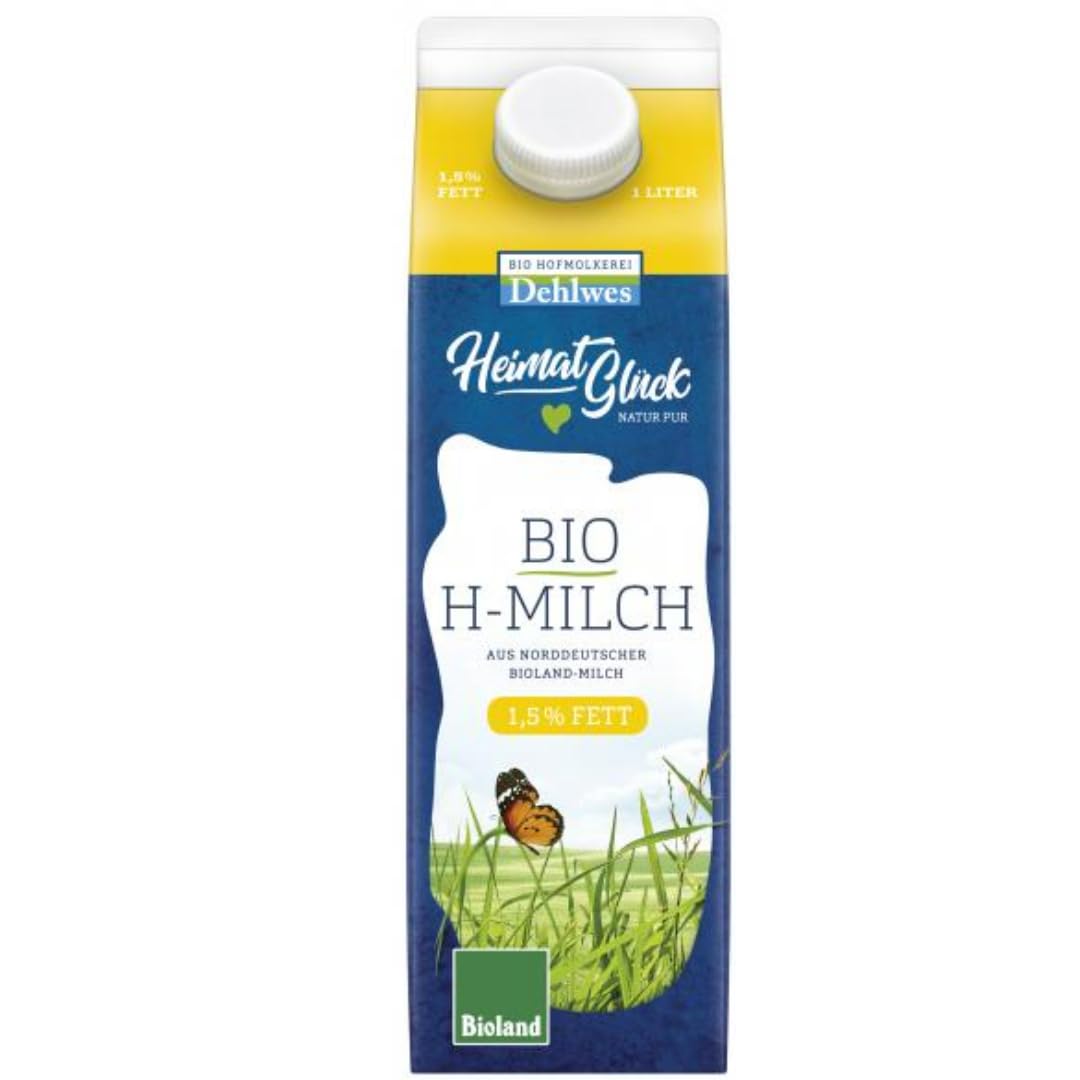 24 STÜCK x Dehlwes Haltbare Milch H-Milch mit%1,5 Fett ultrahocherhitzt, homogenisiert 1000 Mililiter