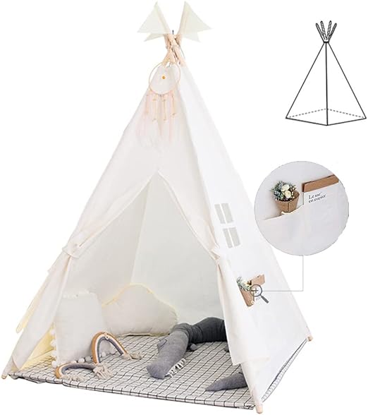 RONGFA Indoor Teepee Tent Kids Portable Play Tents (White) Amazon.co