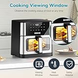 DEIME Air Fryer 10.2 QT Oilless 1700W Large Capacity Oven Air Fryers Healthy Cooker with 10 Preset, Large AirFryer for Families Visual Cooking Window, Non-Stick Basket, Included Recipe