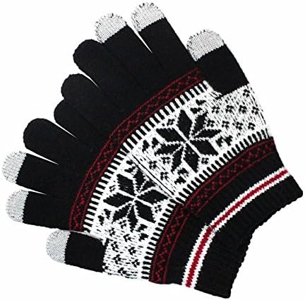 Holly Knitted Jacquard Touchscreen Gloves for Smartphones & Tablets, Small, Medium and Large