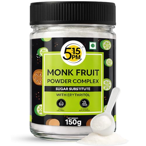 Image of 5:15PM MonkFruit Powder Complex with Erythritol | Monk Fruit Powder Complex I MonkFruit I Monk Fruit For Cooking & Baking-150g- Pack of 2