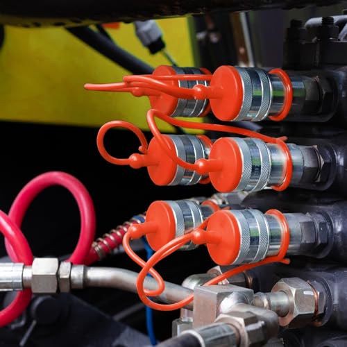 IMIKEYA 2 Sätze Hydraulik Schnellverbindung Staubschutzkappen mit Männlicher Weiblicher Abdeckung UV Ölresistent Elastisch Einfach zu Installieren