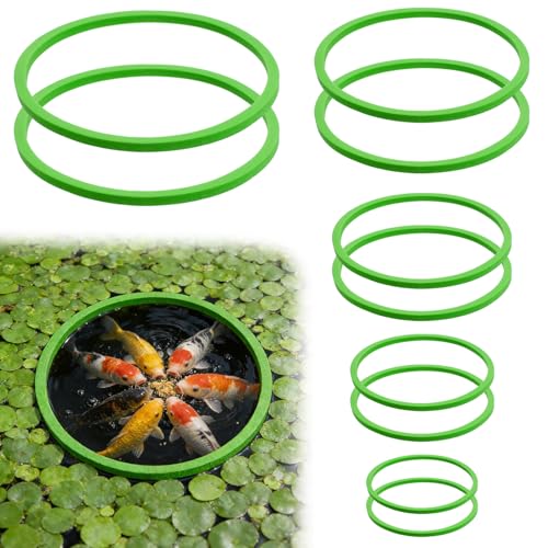 Yuomeaz 10 Pcs Fish Feeding Ring Set 5 Sizes Floating Aquarium Feeding Ring Round Feeder Rings Floating Plant Barrier Corral Rings Tank Accessories for Goldfish Betta