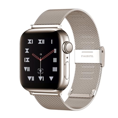 MAIRUI Stainless Steel Watch Band Compatible with Apple Watch 41mm/40mm/38mm Metal Bracelet Loop Adjustable Strap Wristband for iWatch Series Ultra/Ultra2/SE/9/8/7/6/5/4/3/2/1