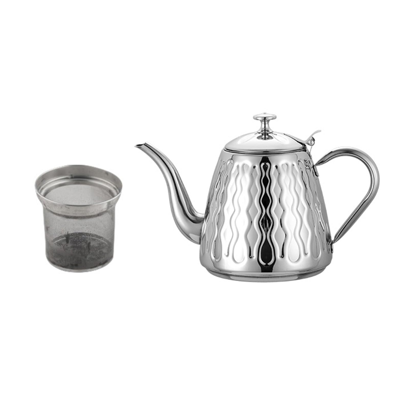 Elnwnnkc Large Teas Kettles Cold Kettle Juices Container Water Pots Stainless Steel Texture Serving Teapot for Various Occasion Teas Kettle