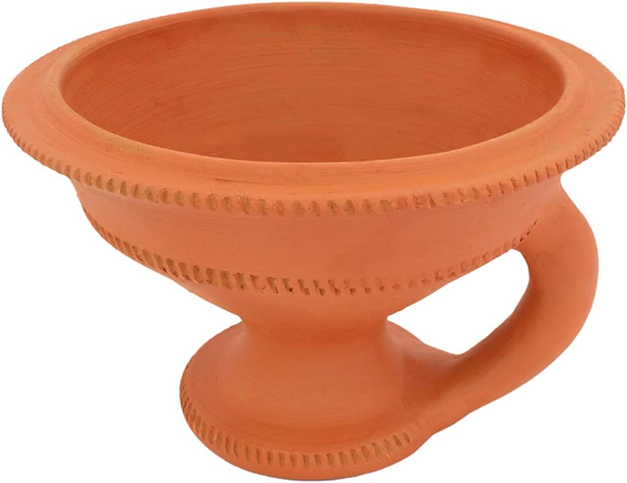 TC SONS Clay Dhoop Loban Dani Burner Holder for Puja (Small Size, Handemade, Natural) with Cow Dung Cakes Gobar Upla Medium Size 100% Pure Mitti