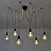 Lightess Vintage Chandeliers Multiple Adjustable DIY Ceiling Spider Pendant Lighting (6 Heads)