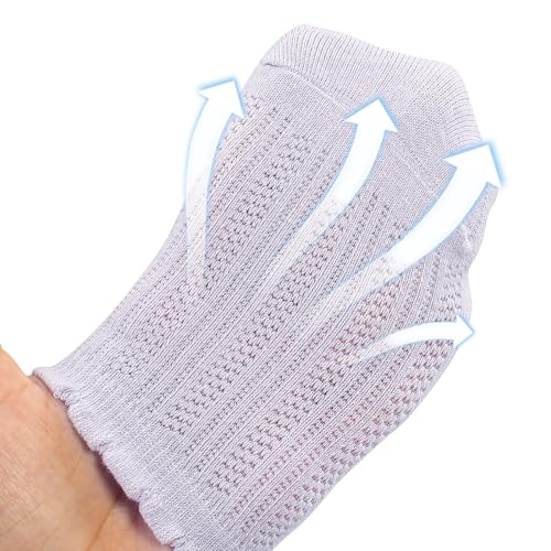 Meeshine 5 Pack Toddler Baby Girls Ruffle Socks Summer Mesh Thin Frilly Dress Solid Ankle Socks for 1-12T Kids3