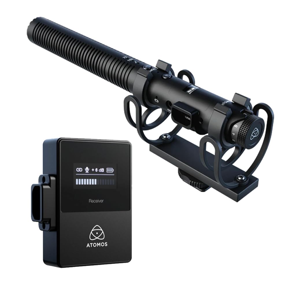 Atomos StudioSonic Shotgun Mic Professional-Grade Wireless/Wired Shotgun Microphone with Locking USB-C and Full Broadcast Feature Set