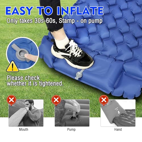 Matelas gonflable de camping imperméable portable avec pompe