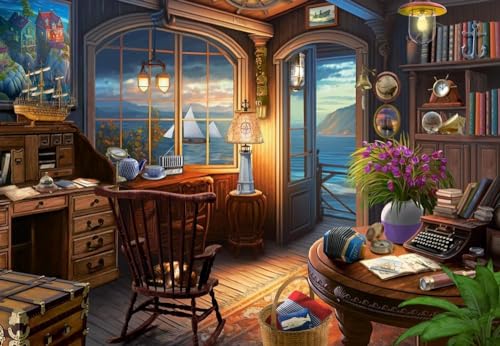 CASTORLAND Puzzle de 1000 Piezas, Casa del Marinero, Rompecabezas Romántico, Vista al Océano, Puzzle para Adultos, Castorland C-105090-2 miniatura 2