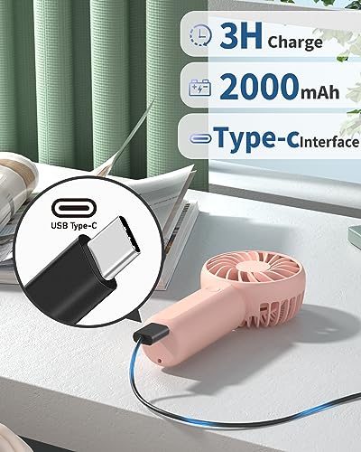 Image of ARCTICOOL High Speed Portable Fan - 100 Speed Adjustable Mini Fan - With Screen Display Hand Fan - Lightweight Design, Low Noise, and Easy Portability for Indoor and Outdoor Use (Light Pink)