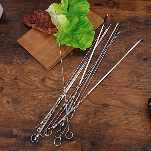 Espetos de churrasco DOITOOL para espetos de chapa de aço inoxidável para grelhar 20 peças de espeto