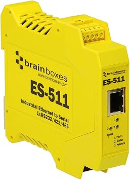 Brainboxes Device Server - 10Mb LAN, 100Mb LAN, RS-232, RS-422, RS-485 ES-511
