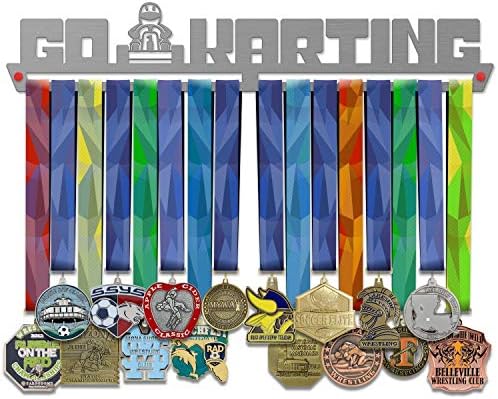 VICTORY HANGERS Go Karting Medal Hanger Display - Wall Mounted Award Metal Holder - 100% Stainless Steel Rack for Champions