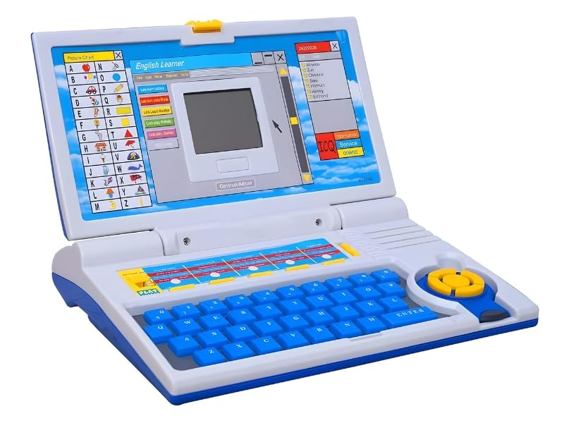 KITTER Learning Laptop for Kids | Computer Educational Toy for Kids with LED Screen Display with New Plug n Play Feature | Toy Laptop for Boys Girls | Laptop Notebook Computer Toy for Kids (Blue)