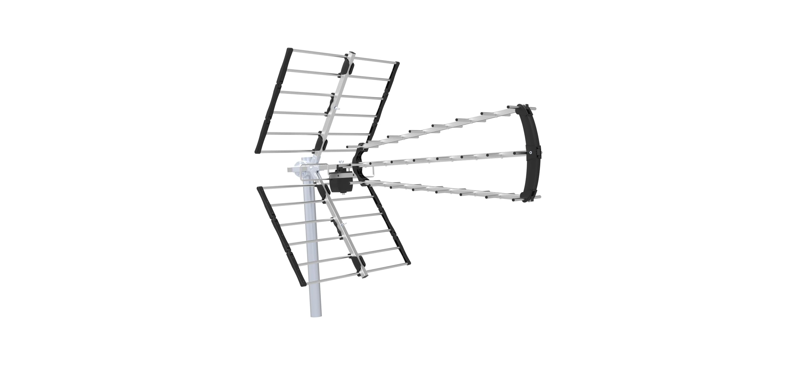 Tecatel - Antena BKM Triple Plegable, UHF G18 dB LTE 700, 470-698MHz. CH21 CH48, Naranja